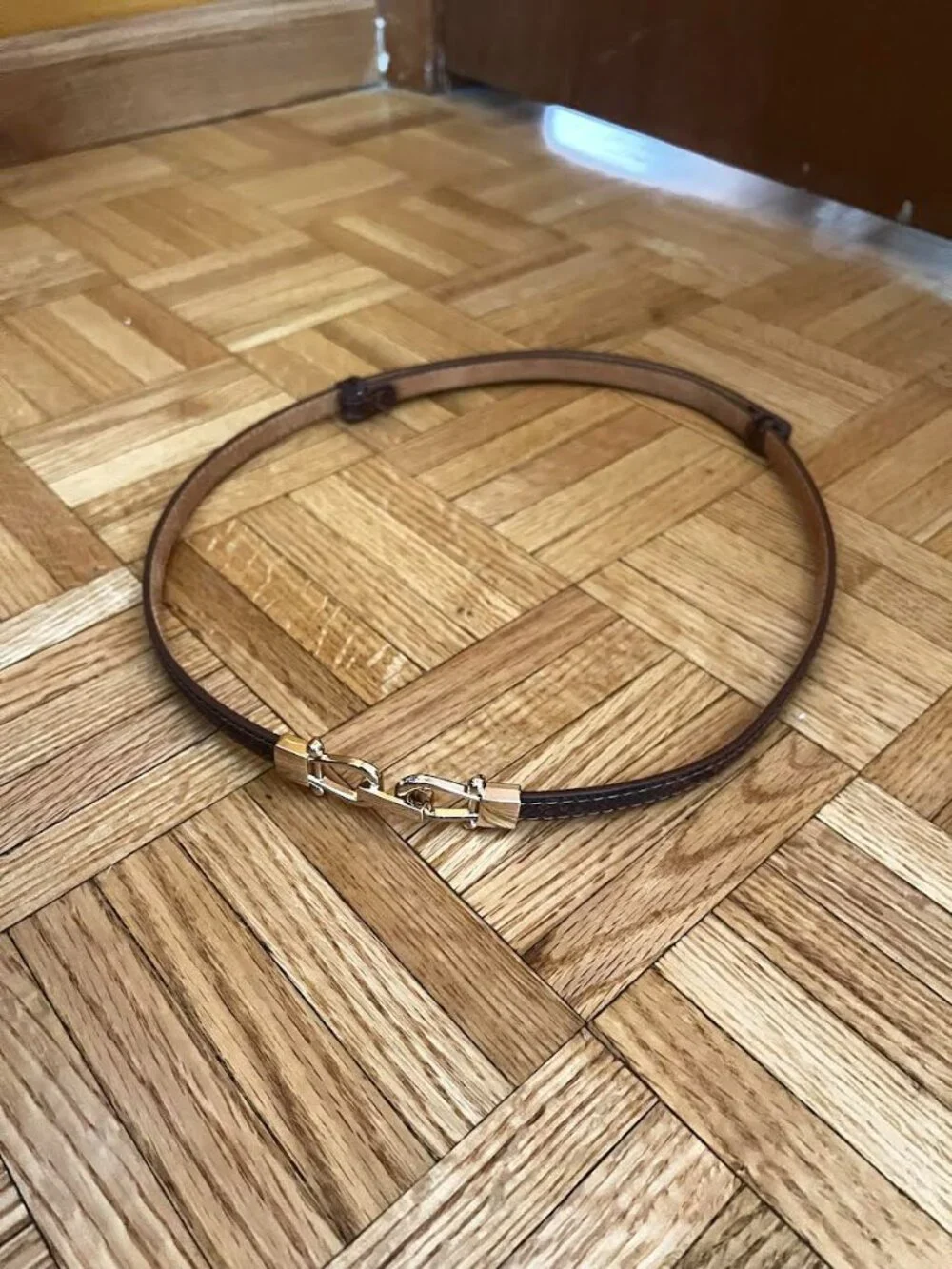 Brown Gold Adjustable Belt